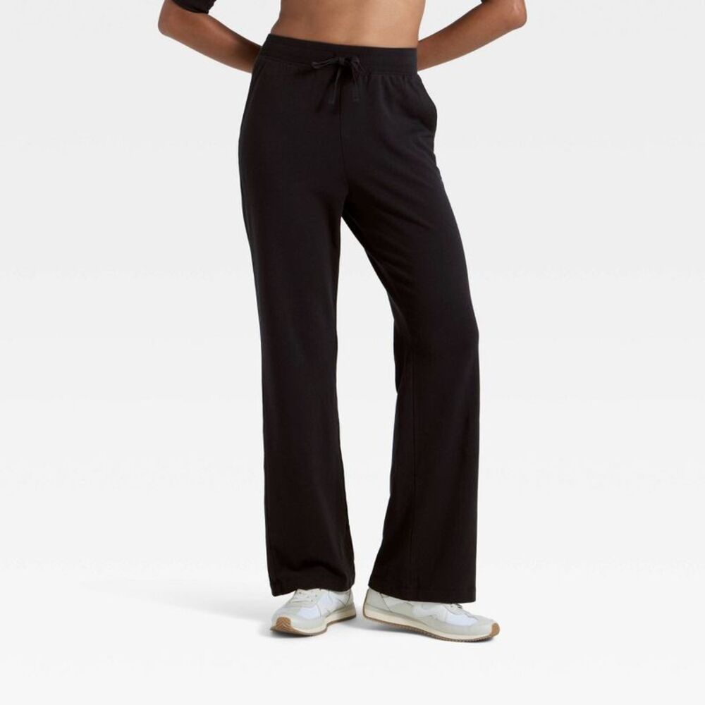 All In Motion - Women's Modal French Terry Flare Sweatpants - All  Black